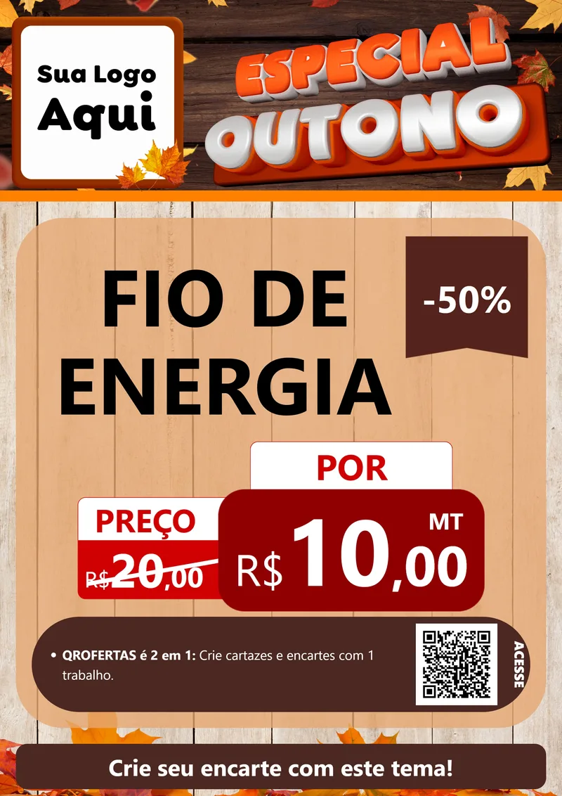 Modelo de Cartaz para Cartaz A4 Vertical com o tema Especial Outono para Materiais Elétricos