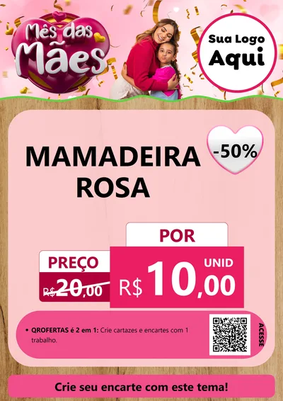 Modelo de Cartaz para Cartaz A4 Vertical com o tema Mês das Mães para Bebês