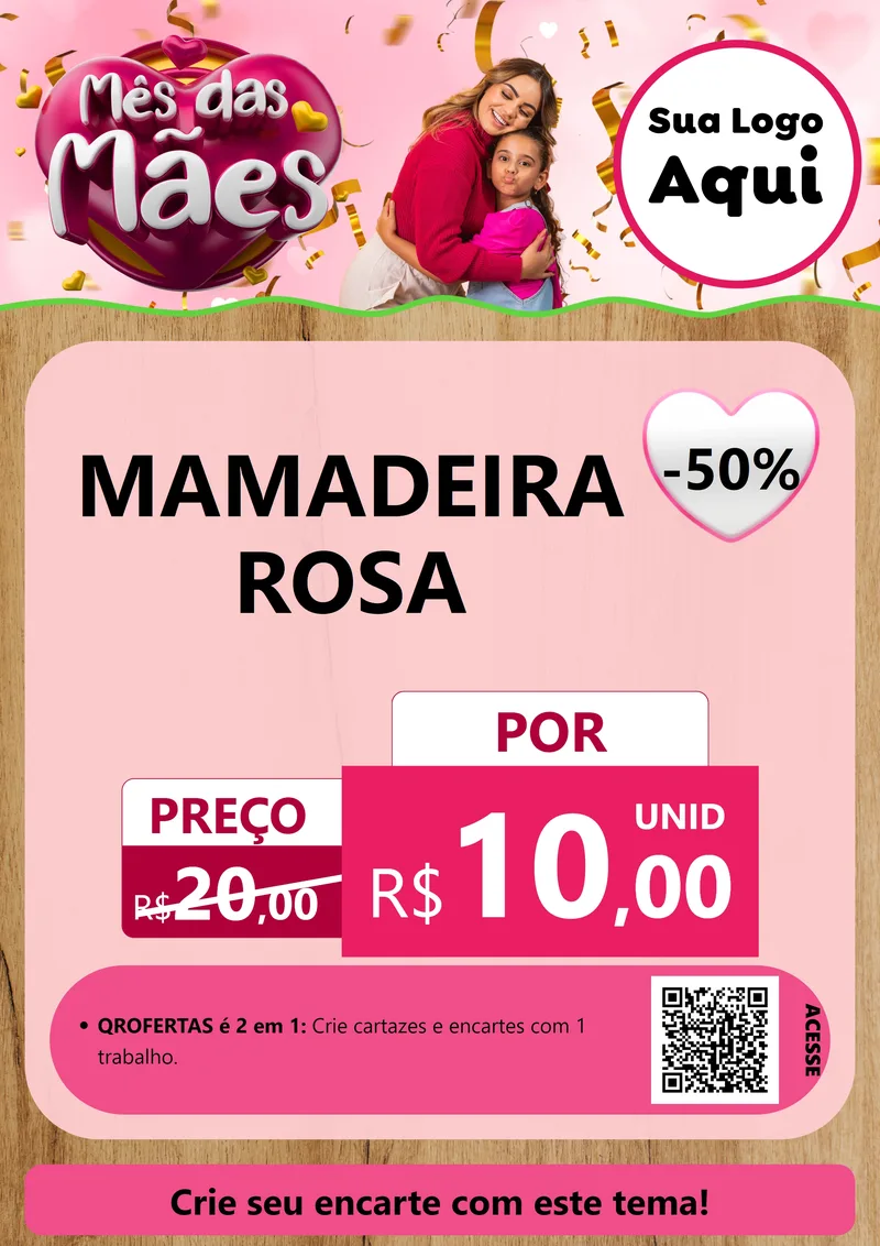 Modelo de Cartaz para Cartaz A4 Vertical com o tema Mês das Mães para Bebês