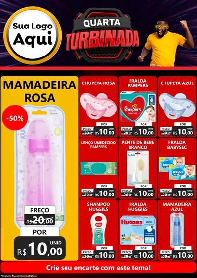 Modelo de Encarte para Encarte A4 Vertical com o tema Quarta Turbinada para Bebês