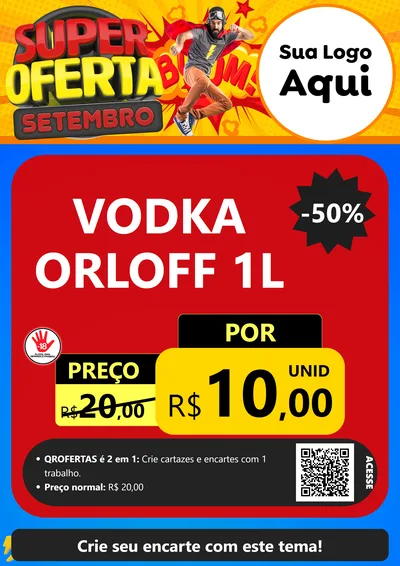 Modelo de Cartaz para Cartaz A4 Vertical com o tema Super Oferta Setembro para Distribuidora de bebidas