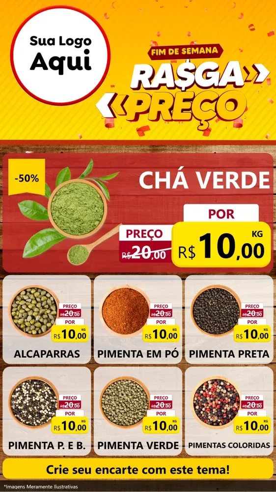 Modelo de Rede Social para Stories com o tema Fim de Semana Rasga Preços para Produtos Naturais