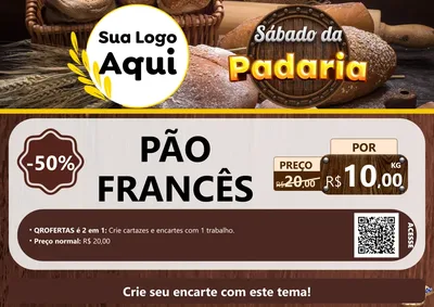 Modelo de Cartaz para Cartaz A4 Horizontal com o tema Sábado da Padaria para Padaria