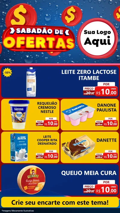 Modelo de TV para TV Vertical com o tema Sabadão de Ofertas para Frios e Laticínios