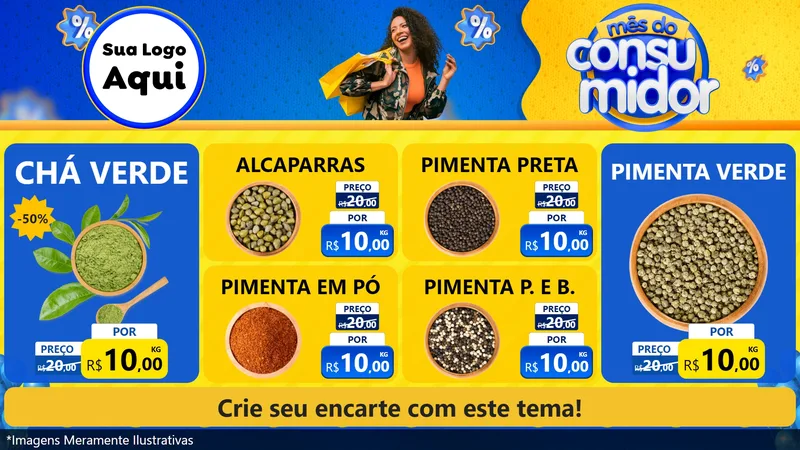 Modelo de TV para TV Horizontal com o tema Mês do Consumidor para Produtos Naturais