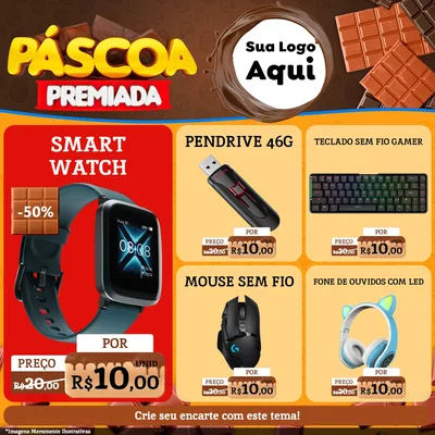 Modelo de Rede Social para Feed Facebook com o tema Páscoa Premiada para Informática