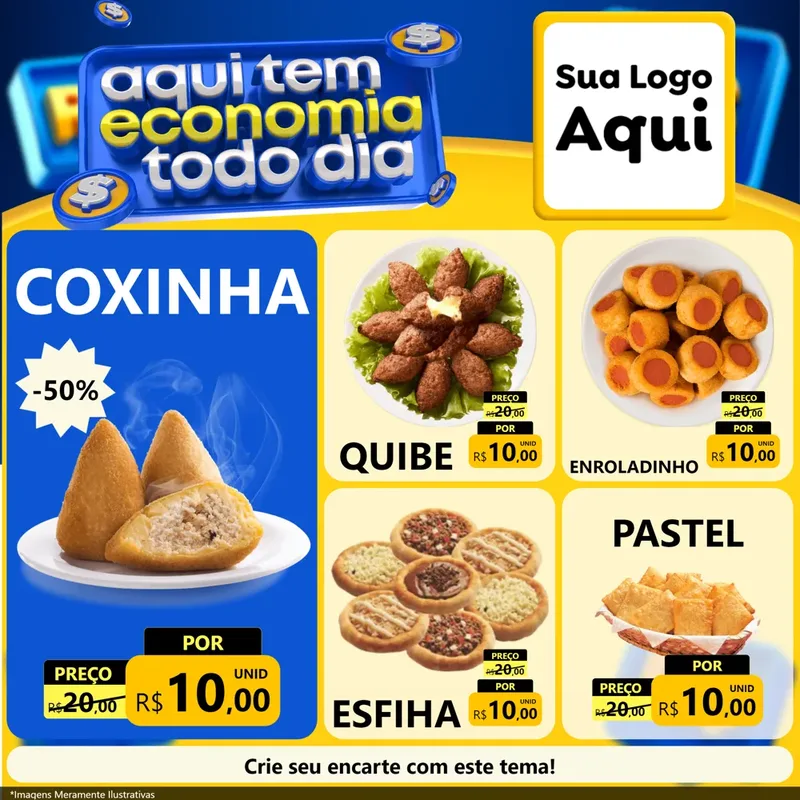 Modelo de Rede Social para Feed Facebook com o tema Aqui Tem Economia Todo Dia para Salgadaria