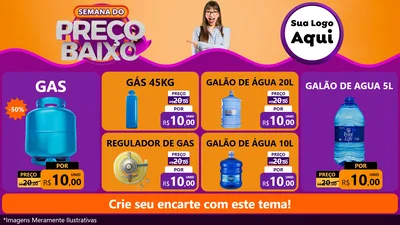 Modelo de TV para TV Horizontal com o tema Semana do Preço Baixo para Água e gás