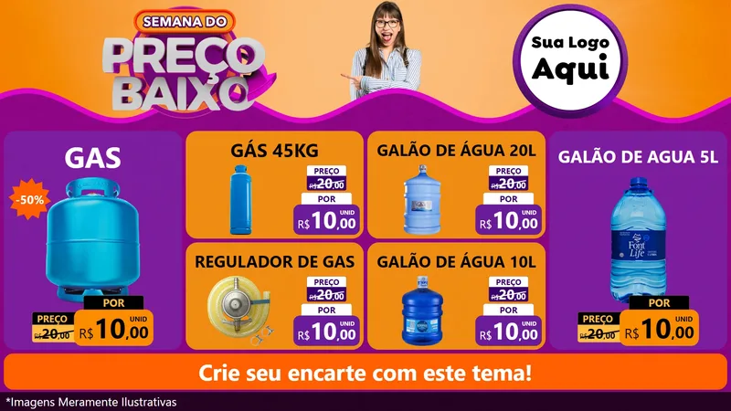Modelo de TV para TV Horizontal com o tema Semana do Preço Baixo para Água e gás