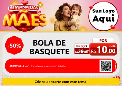 Modelo de Cartaz para Cartaz A4 Horizontal com o tema Semana das Mães para Artigos Esportivos