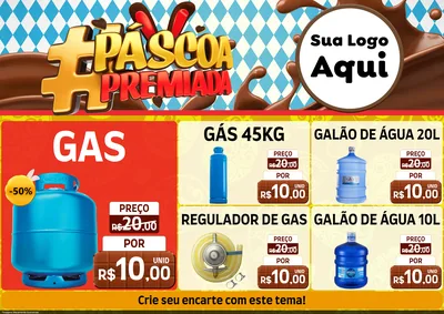 Modelo de Encarte para Encarte A4 Horizontal com o tema Páscoa Premiada para Água e gás