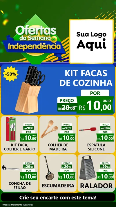 Modelo de Rede Social para Stories com o tema Ofertas da Semana da Independência para Utilidades Domésticas
