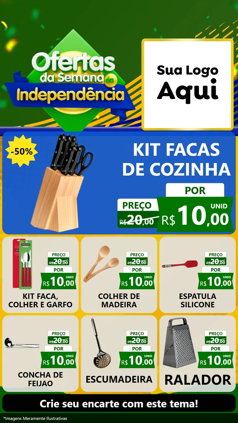 Modelo de Rede Social para Stories com o tema Ofertas da Semana da Independência para Utilidades Domésticas