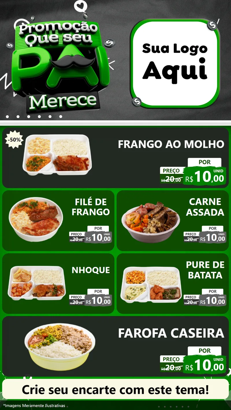 Modelo de TV para TV Vertical com o tema Promoção Que seu Pai Merece para Restaurante