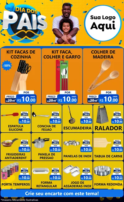 Modelo de Encarte para Encarte Grande com o tema Dia dos Pais para Utilidades Domésticas