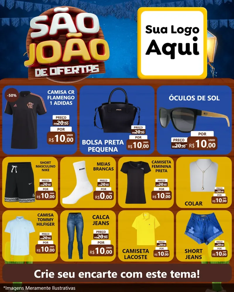 Modelo de Rede Social para Feed Instagram com o tema São João Ofertas Imbatíveis! - Junina para Roupas e acessórios