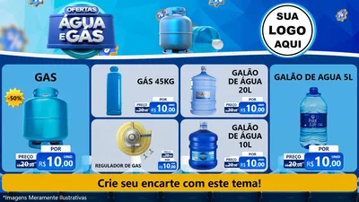 Modelo de TV para TV Horizontal com o tema Ofertas Água e Gás para Água e gás