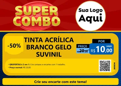 Modelo de Cartaz para Cartaz A4 Horizontal com o tema Super Combo para Tintas e Ferramentas
