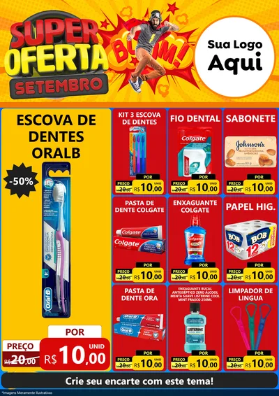 Modelo de Encarte para Encarte A4 Vertical com o tema Super Oferta Setembro para Higiene Pessoal