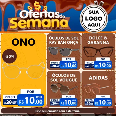 Modelo de Rede Social para Feed Facebook com o tema Ofertas da Semana - Páscoa para Óticas