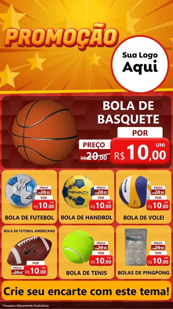 Modelo de Rede Social para Stories com o tema Promoção para Artigos Esportivos
