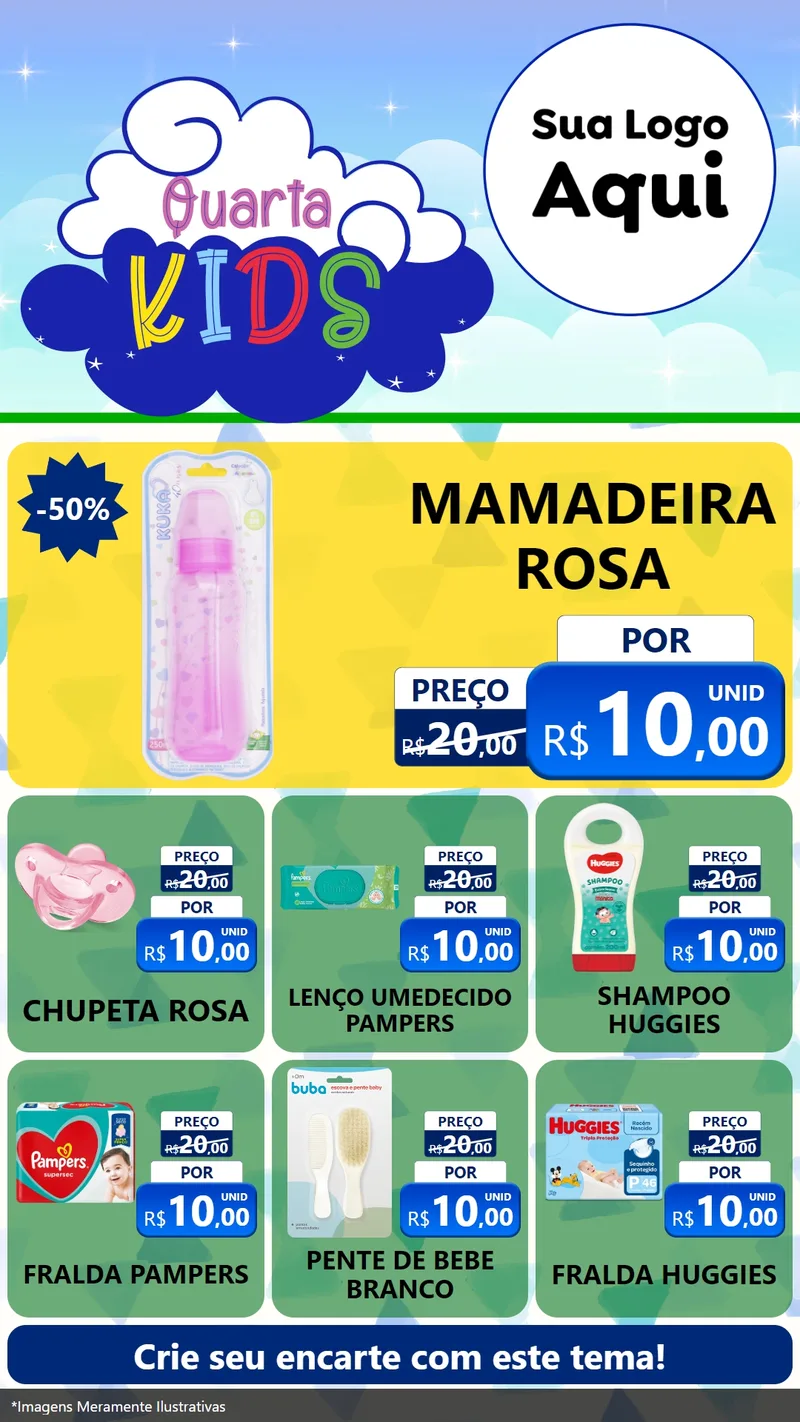 Modelo de Rede Social para Stories com o tema Quarta Kids para Bebês