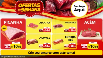 Modelo de TV para TV Horizontal com o tema Ofertas da Semana para Açougue