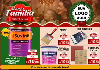 Modelo de Encarte para Encarte A4 Horizontal com o tema Alegria Em Família - Super Ofertas para Tintas e Ferramentas