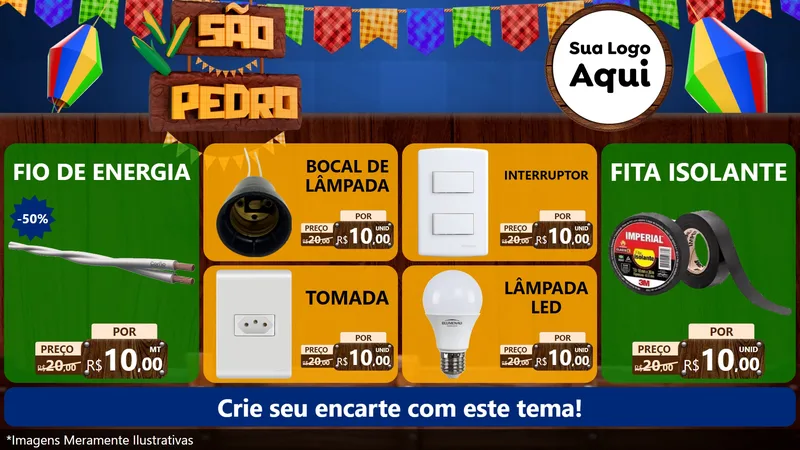 Modelo de TV para TV Horizontal com o tema São Pedro para Materiais Elétricos