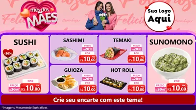 Modelo de TV para TV Horizontal com o tema Mês Das Mães para Comida japonesa