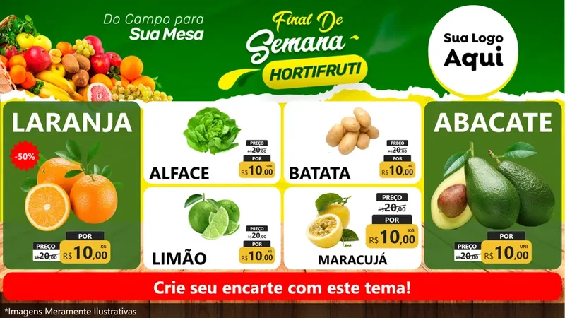 Modelo de TV para TV Horizontal com o tema Final de semana hortifruti para Hortifrúti