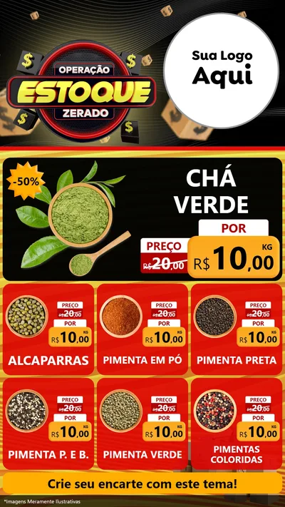 Modelo de Rede Social para Stories com o tema Operação Estoque Zerado para Produtos Naturais