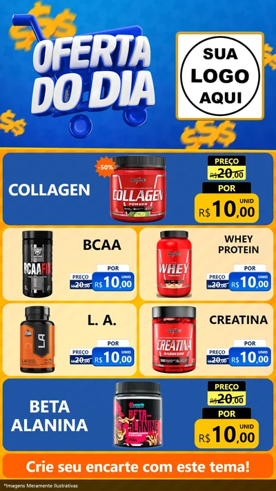 Modelo de TV para TV Vertical com o tema Oferta do Dia para Suplementos alimentares