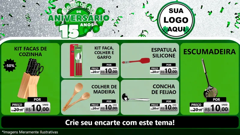Modelo de TV para TV Horizontal com o tema Promoção de Aniversário - 15 Anos para Utilidades Domésticas