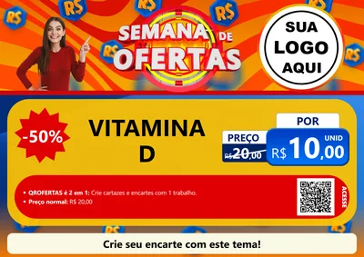 Modelo de Cartaz para Cartaz A4 Horizontal com o tema Semana de Ofertas para Farmácia