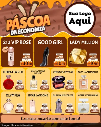 Modelo de Rede Social para Feed Instagram com o tema Páscoa da Economia para Perfumes