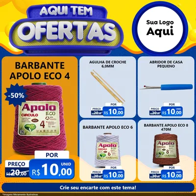 Modelo de Rede Social para Feed Facebook com o tema Aqui Tem Ofertas para Armarinho e Aviamentos