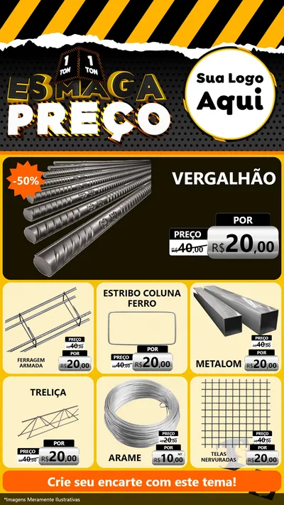 Modelo de Rede Social para Stories com o tema Esmaga Preço para Ferragens