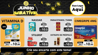 Modelo de TV para TV Horizontal com o tema Junho Imbatível para Farmácia