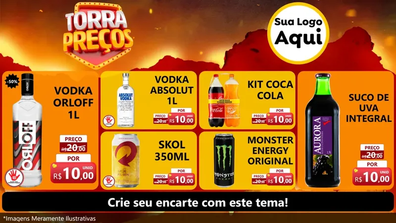 Modelo de TV para TV Horizontal com o tema Torra Preços para Distribuidora de bebidas