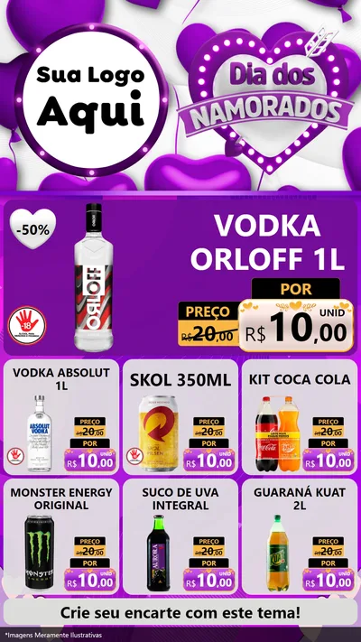 Modelo de Rede Social para Stories com o tema Dia dos Namorados para Distribuidora de bebidas