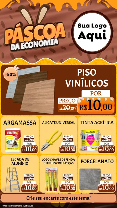 Modelo de Rede Social para Stories com o tema Páscoa da Economia para Material para Construção