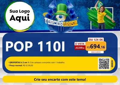 Modelo de Cartaz para Cartaz A4 Horizontal com o tema Torcida Brasil - Copa para Concessionaria de Motos