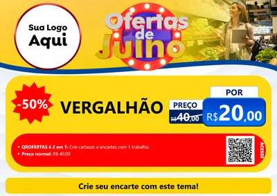 Modelo de Cartaz para Cartaz A4 Horizontal com o tema Ofertas de Julho para Ferragens