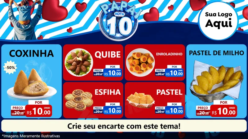 Modelo de TV para TV Horizontal com o tema Papai Nota 10 para Salgadaria