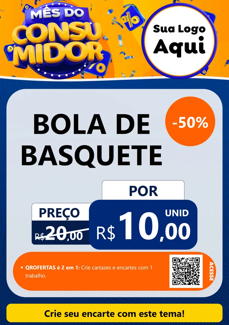 Modelo de Cartaz para Cartaz A4 Vertical com o tema Mês do Consumidor para Artigos Esportivos