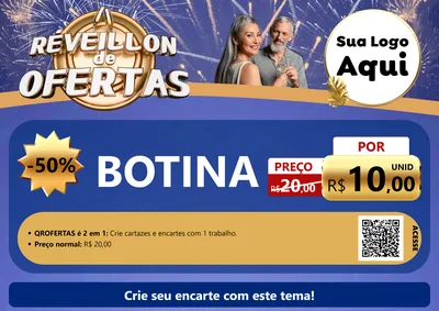 Modelo de Cartaz para Cartaz A4 Horizontal com o tema Réveillon de Ofertas para Agropecuária