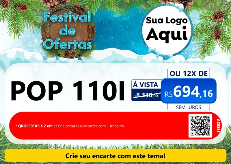 Modelo de Cartaz para Cartaz A4 Horizontal com o tema Festival de Ofertas - Inverno para Concessionaria de Motos