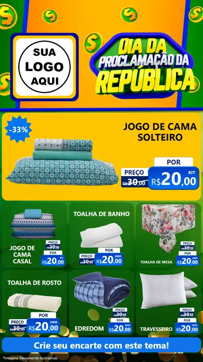 Modelo de Rede Social para Stories com o tema Dia Da Proclamação da República para Cama, Mesa e Banho