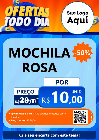 Modelo de Cartaz para Cartaz A4 Vertical com o tema Ofertas Todo Dia para Papelaria